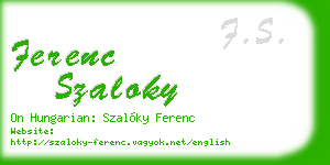 ferenc szaloky business card